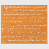 Boho Oranje minimalistisch aangepaste tekstsneeuwv Cadeaupapier (Vlak)