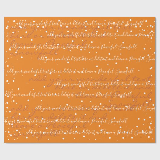 Boho Oranje minimalistisch aangepaste tekstsneeuwv Cadeaupapier (Vlak)