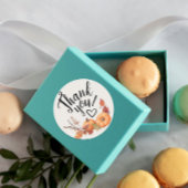 Boho Oranje pompoen Dank u Herfst Waterverf Ronde Sticker