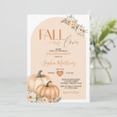 Boho Oranje pompoen Herfst in de liefde verlovings Kaart (Staand voorkant)