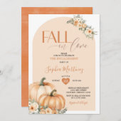 Boho Oranje pompoen Herfst in de liefde verlovings Kaart (Voorkant / Achterkant)