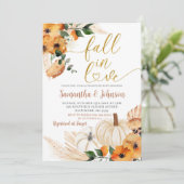 Boho Oranje Pumpkin Engagement Party Kaart (Staand voorkant)