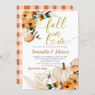 Boho Oranje Pumpkin Engagement Party Kaart