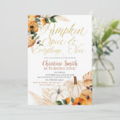 Boho Oranje Pumpkin Kind Birthday Invite Kaart (Staand voorkant)