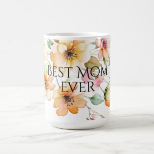 Boho Oranje Roze Waterverf Wildflowers Mom Koffiemok