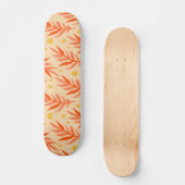 Boho Oranje Tropisch Leidt Oerwoud Plant esthetisc Persoonlijk Skateboard (Voorkant)