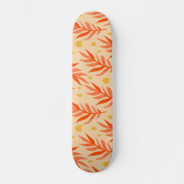 Boho Oranje Tropisch Leidt Oerwoud Plant esthetisc Persoonlijk Skateboard