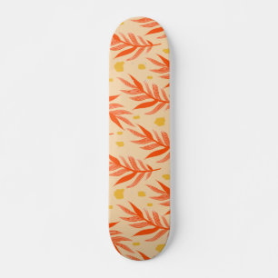 Boho Oranje Tropisch Leidt Oerwoud Plant esthetisc Persoonlijk Skateboard