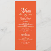 Boho Oranje Trouwmenu Menu (Voorkant)