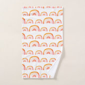 Boho Oranje Waterverf Rainbow-patroon Bad Handdoek (Handdoek)