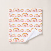 Boho Oranje Waterverf Rainbow-patroon Bad Handdoek (Wasdoekje)