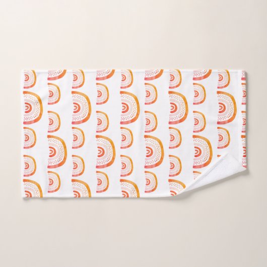 Boho Oranje Waterverf Rainbow-patroon Bad Handdoek (Handdoek)