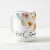  Boho Oranje Waterverf Wildflower Oma Koffiemok (Voorkant links)