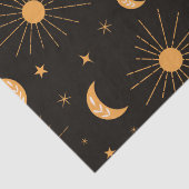 Boho oranje zon en maan patroon tissuepapier (Detail)