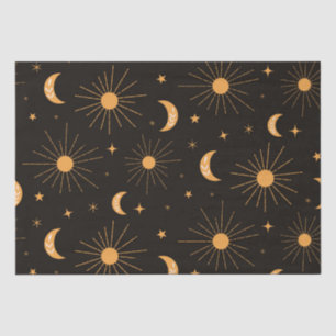 Boho oranje zon en maan patroon tissuepapier
