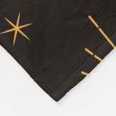 Boho oranje zon- en maanpatroon fleece deken (Hoek)