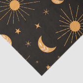 Boho oranje zon- en maanpatroon tissuepapier (Detail)