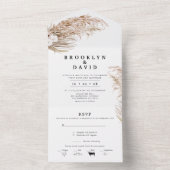 Boho Orchard Pampas Grass All in One Uitnodiging (Binnen)