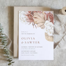 Boho orchideeën en gedroogde palmbladeren QR-code 