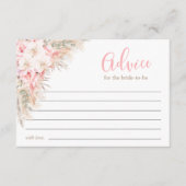 Boho Orchideeën Pioenrozen Pampas Vrijgezellenfees Advieskaart (Voorkant)