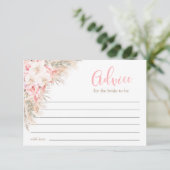 Boho Orchideeën Pioenrozen Pampas Vrijgezellenfees Advieskaart (Staand voorkant)