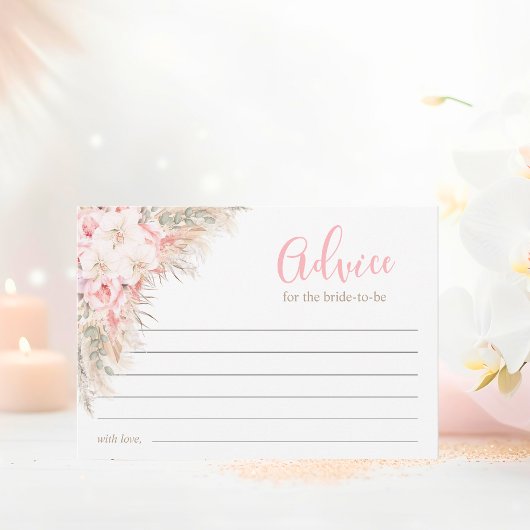 Boho Orchideeën Pioenrozen Pampas Vrijgezellenfees Advieskaart