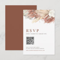 Boho Orchids and Dried Palm Leaves Wedding QR Code