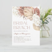 Boho Orchids en Dried Palm Leaves Bridal Brunch Kaart (Staand voorkant)