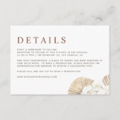 Boho Orchids en Dried Palm Leaves Wedding Details Informatiekaartje (Voorkant)