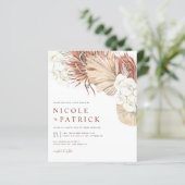 Boho Orchids en Dried Palm Wedding Invitation (Staand voorkant)