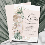Boho Orchids Palms Bridal Shower Kaart<br><div class="desc">Chic bridal shower invitations feature fan palm leaves,  pampas grass,  monstera leaves and pink orchids,  with your details in chic lettering. MATCHING items in our store.</div>
