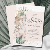 Boho Orchids Palms Bridal Shower Kaart