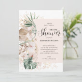 Boho Orchids Palms Bridal Shower Kaart (Staand voorkant)