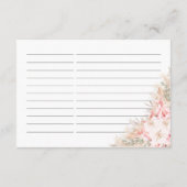 Boho Orchids Pampas Bloemen Vrijgezellenfeest RECE Informatiekaartje (Achterkant)