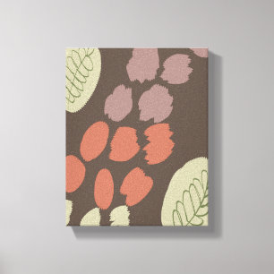 Boho Organische Botanische Bloemige Giraffe Doodle Canvas Afdruk