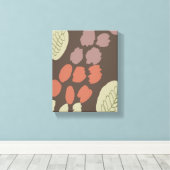 Boho Organische Botanische Bloemige Giraffe Doodle Canvas Afdruk (Insitu (Houten vloer))