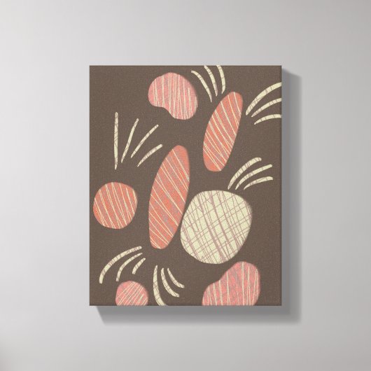 Boho Organische Stenen Rotsblokken Collage Canvas Afdruk (Voorkant)
