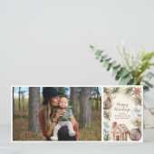 Boho Ornament Surround Flat Holiday Kaart (Staand voorkant)