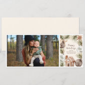 Boho Ornament Surround Flat Holiday Kaart (Voorkant / Achterkant)