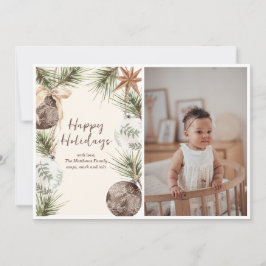 Boho Ornament Surround Flat Holiday Kaart