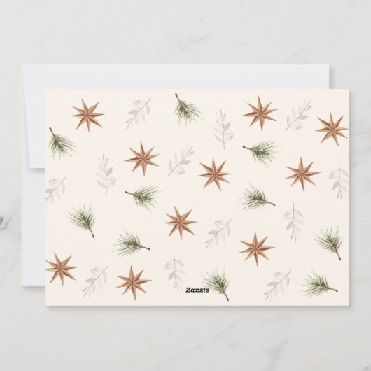 Boho Ornament Surround Flat Holiday Kaart (Achterkant)