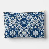 Boho Ornamentpatroon in Wit-Blauw Vintage Etui (Achterkant)