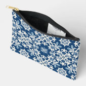 Boho Ornamentpatroon in Wit-Blauw Vintage Etui (Open)