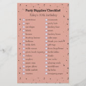 Boho oud roos verjaardagsfeestbenodigdheden checkl (Voorkant)