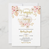 Boho Our Little Pumpkin Baby shower Invitation Kaart (Voorkant)