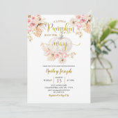 Boho Our Little Pumpkin Baby shower Invitation Kaart (Staand voorkant)