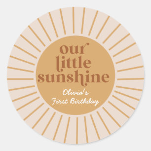 Boho Our Little Sunshine Verjaardag Ronde Sticker