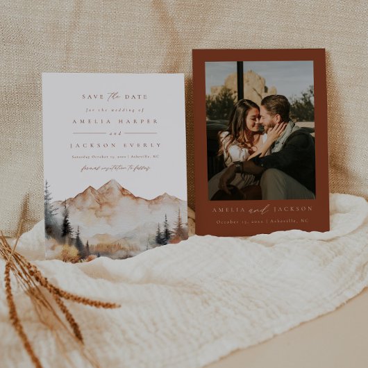 Boho Outdoor Bruiloft Save The Date Kaart