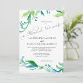 BOHO Outdoor Garden Olive Branch Rehearsal Dinner Kaart (Staand voorkant)