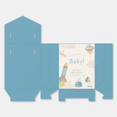 Boho Outer Space Raket Jongen Baby Borrel  Bedankdoosjes (Ongevouwen)